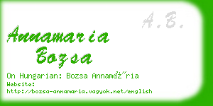 annamaria bozsa business card